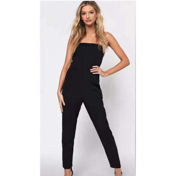 MICHAEL Michael Kors Pants - MK Michael Kors Strapless Jumpsuit Black Small Elastic Waist Polyester Stretch